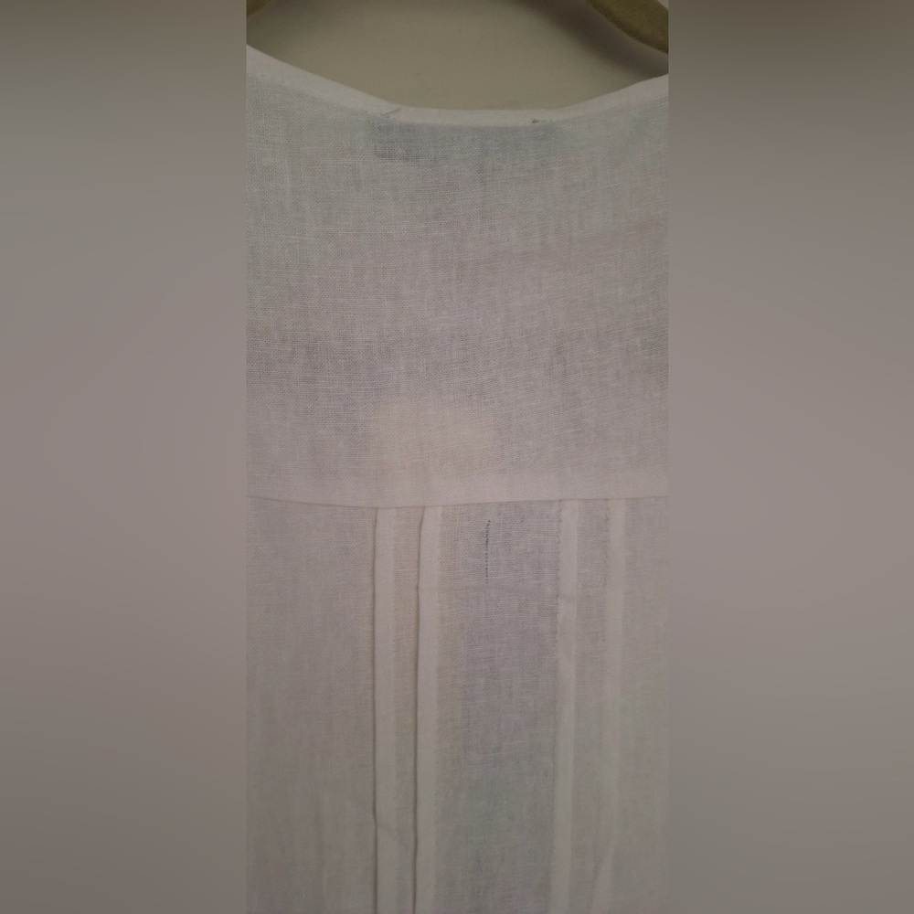 Rose & thyme Elegant White linen rayon Sleeveless Top 1x seacore beach summer - Picture 10 of 11